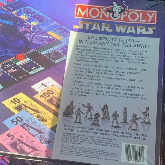Monopoly Star Wars Classic Trilogy Edition Parker Bros. NEW Open Box - Picture 11 of 12